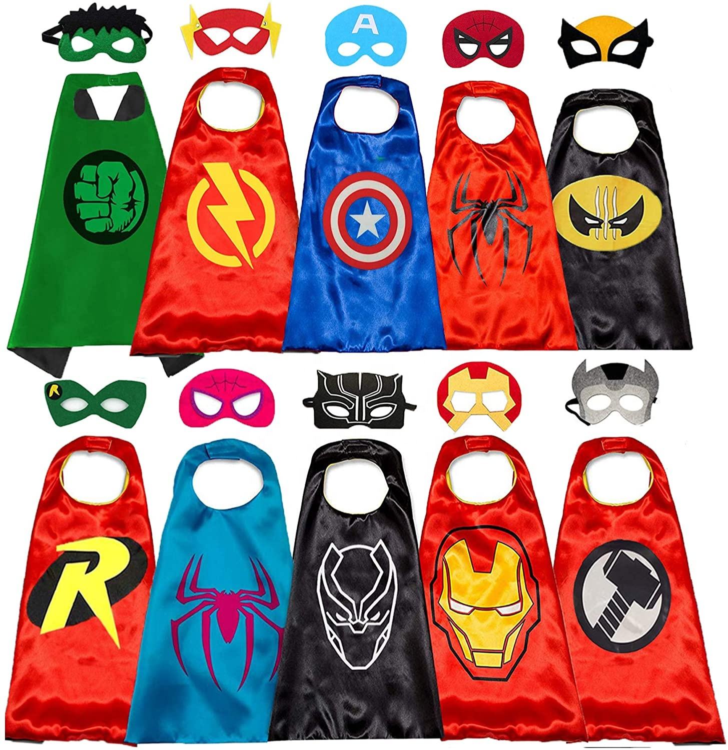 Superhjälte-kappa och mask-set för barn – Anpassad cosplaykostym Superhjälte-kappa och mask-set för barn – Anpassad cosplaykostym